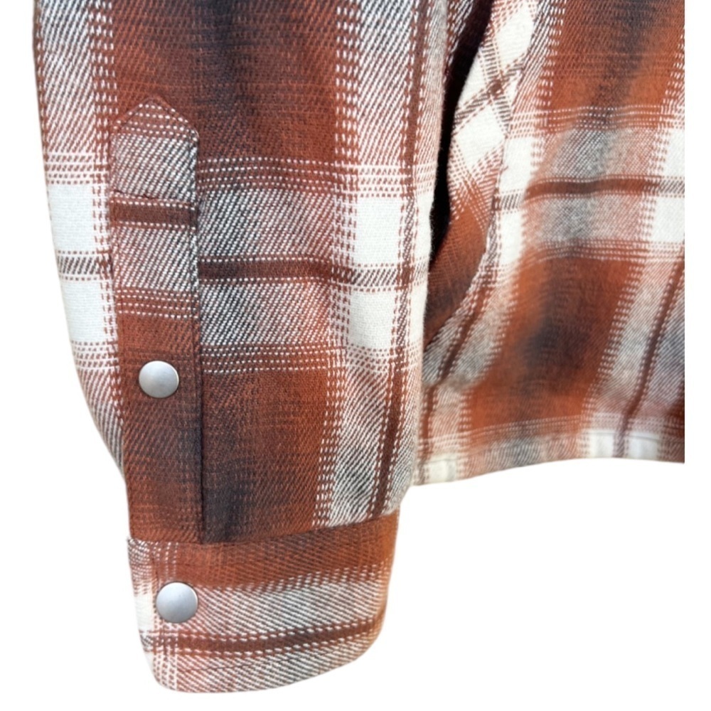 Aeropostale Flannel Shacket Quilted Lining Snap Front Pockets Outdoor Gorpcore M - Picture 4 of 12